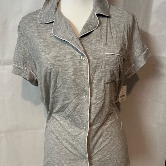 LOFT Gray Short Sleeve Pajama Top - Picture 2 of 15